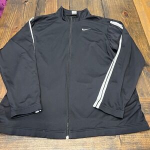 Nike Men's Black Track Jacket Full Zip Athletic Sportswear Size XL